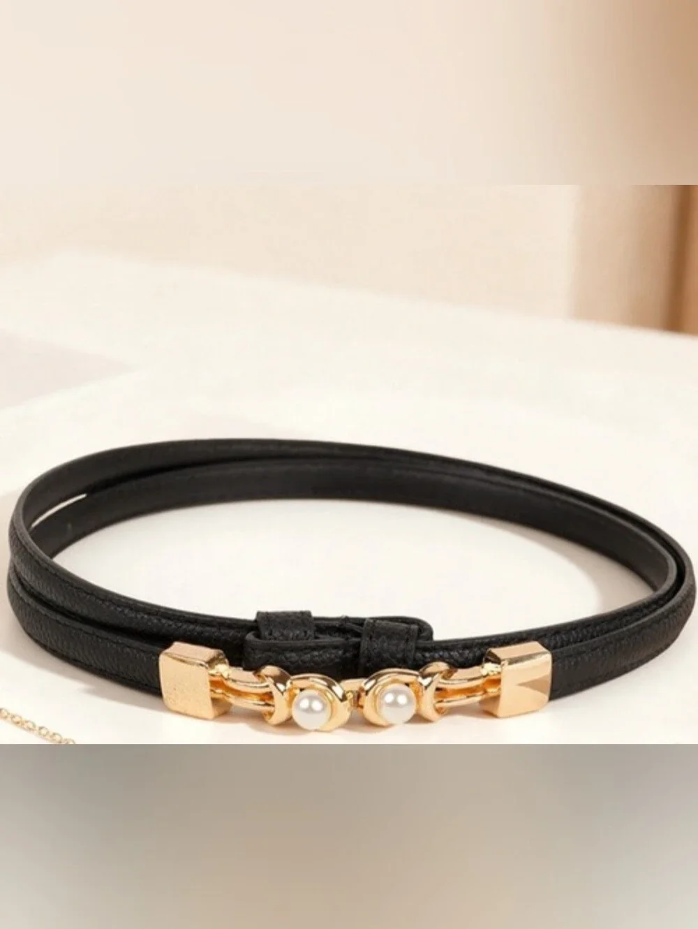 Elegant  Gold and Pearl Ornament Belt